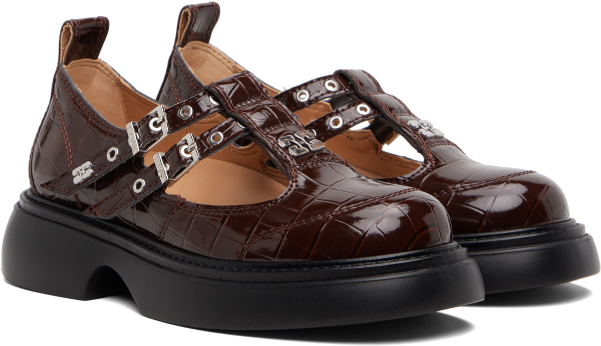 GANNI Brown Everyday Butterfly Mary Jane Loafers
