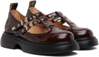 GANNI Brown Everyday Butterfly Mary Jane Loafers