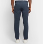 Officine Generale - Navy Paul Garment-Dyed Cotton and Linen-Blend Trousers - Blue