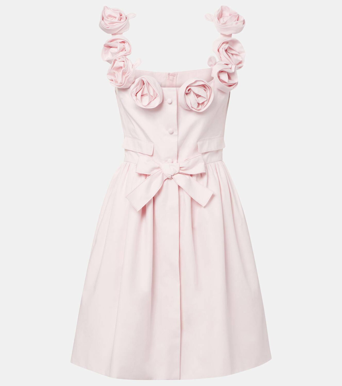Giambattista Valli Floral-appliqué cotton minidress