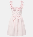 Giambattista Valli Floral-appliqué cotton minidress