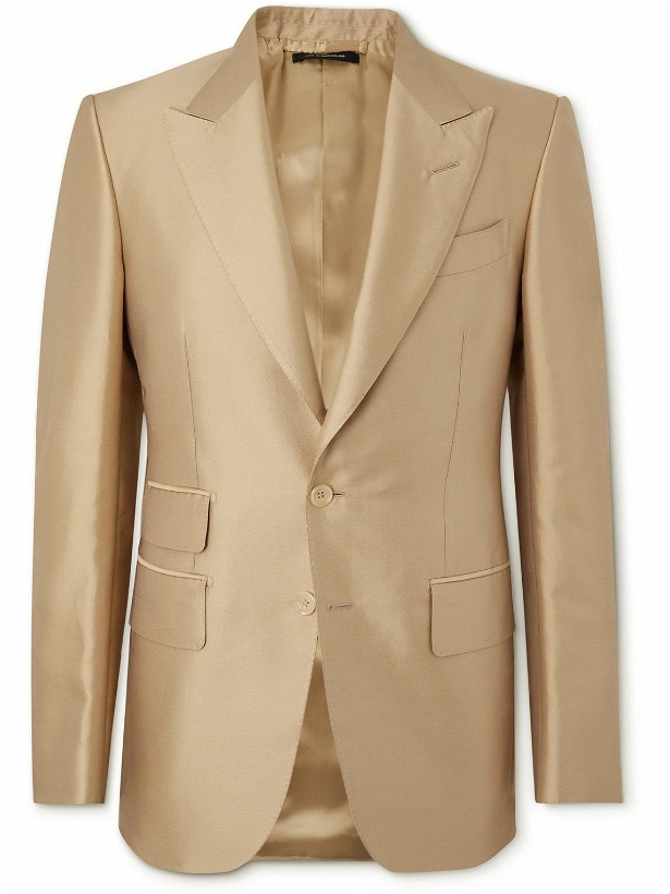 Photo: TOM FORD - Slim-Fit Satin-Twill Suit Jacket - Gold