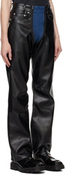 GmbH Black & Blue Lata Faux-Leather Denim Jeans