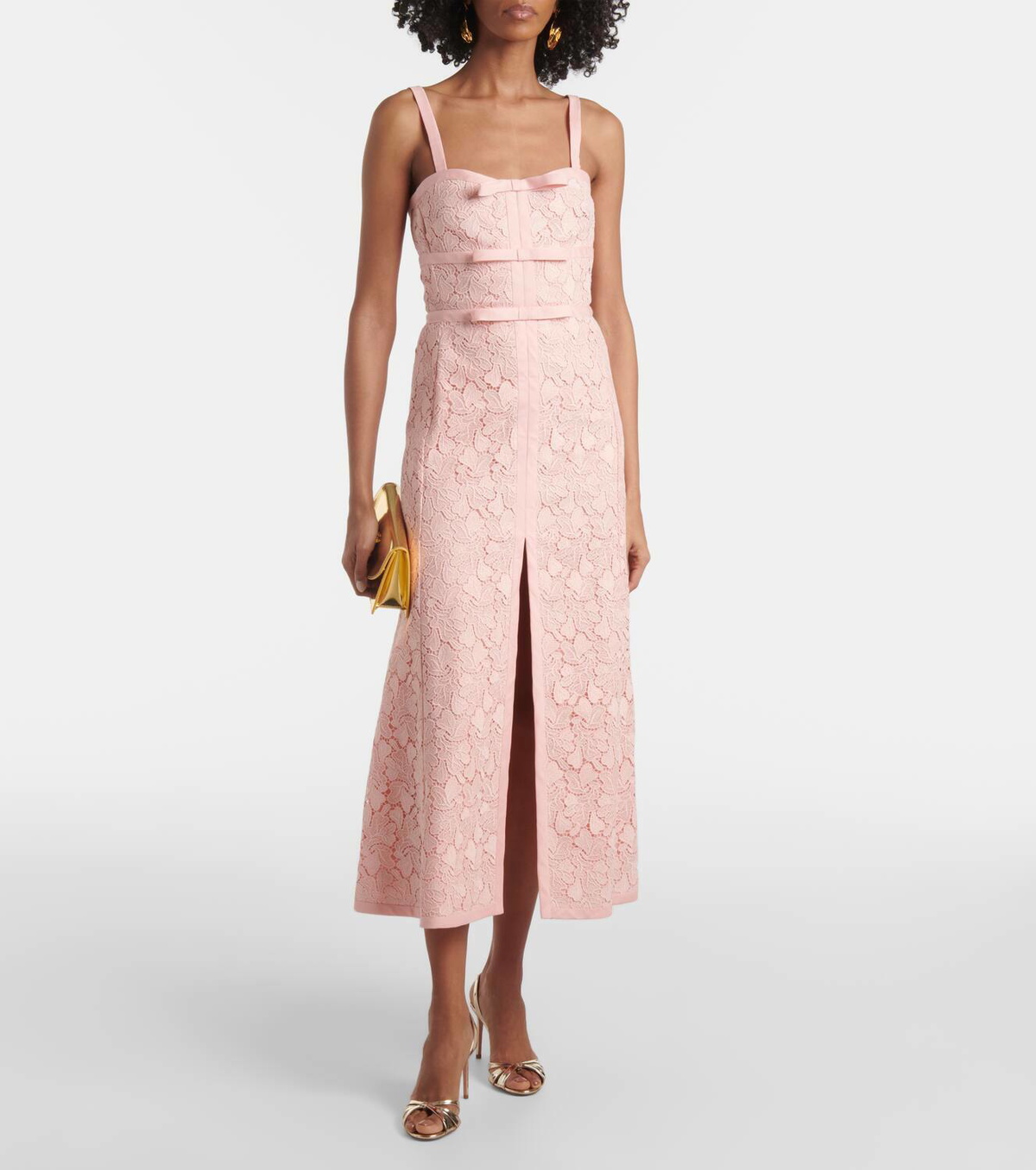 Giambattista Valli Bow-detail macramé midi dress
