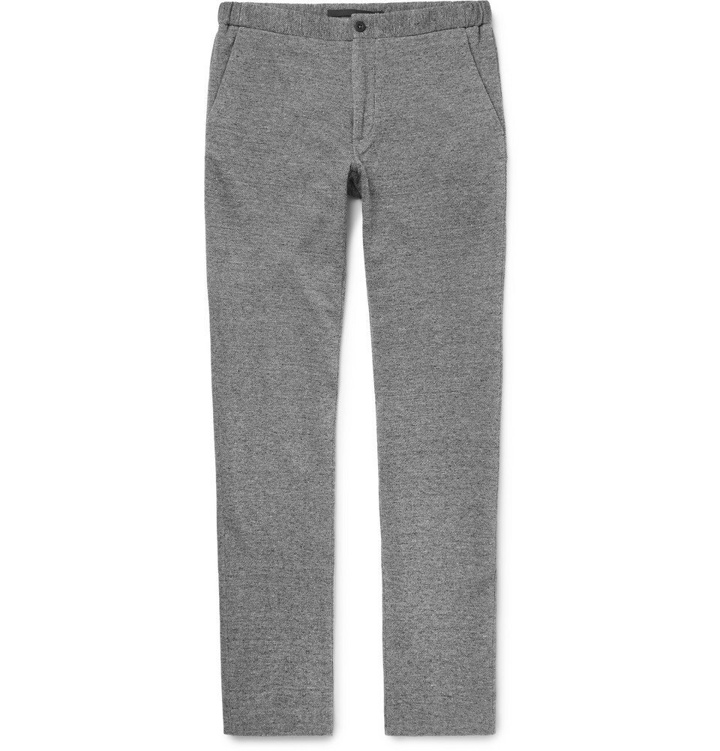 Photo: Incotex - Slim-Fit Mélange Cotton and Linen-Blend Trousers - Men - Gray