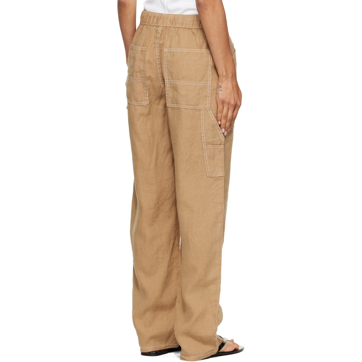 rag & bone Tan Atlas Linen Lounge Pants