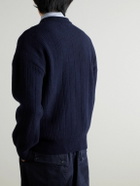 Oliver Spencer - Burley Ribbed Wool Sweater - Blue