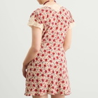 RIXO Women's Lacie Floral Mini Dress in Eva Floral Cream