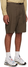 CCP Brown Pleated Pocket Shorts