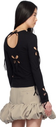 J.Kim Black Petal Long Sleeve T-shirt