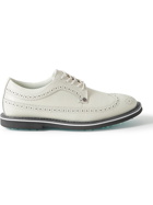 G/FORE - Gallivanter Pebble-Grain Leather Wingtip Golf Shoes - White