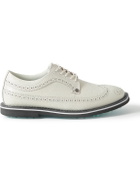 G/FORE - Gallivanter Pebble-Grain Leather Wingtip Golf Shoes - White