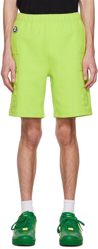 Photo: AAPE by A Bathing Ape Green Embossed Shorts