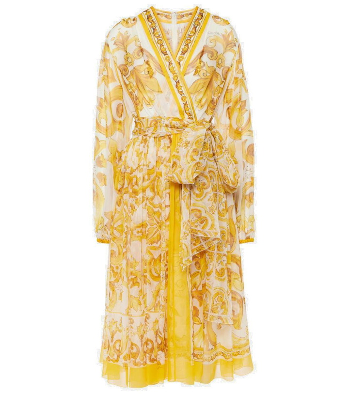 Photo: Dolce&Gabbana Majolica silk chiffon midi dress