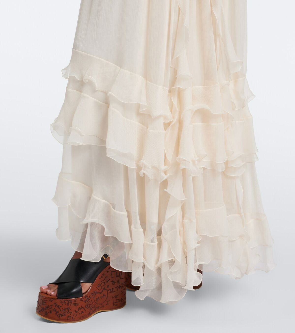 Chloé Ruffled silk muslin maxi dress