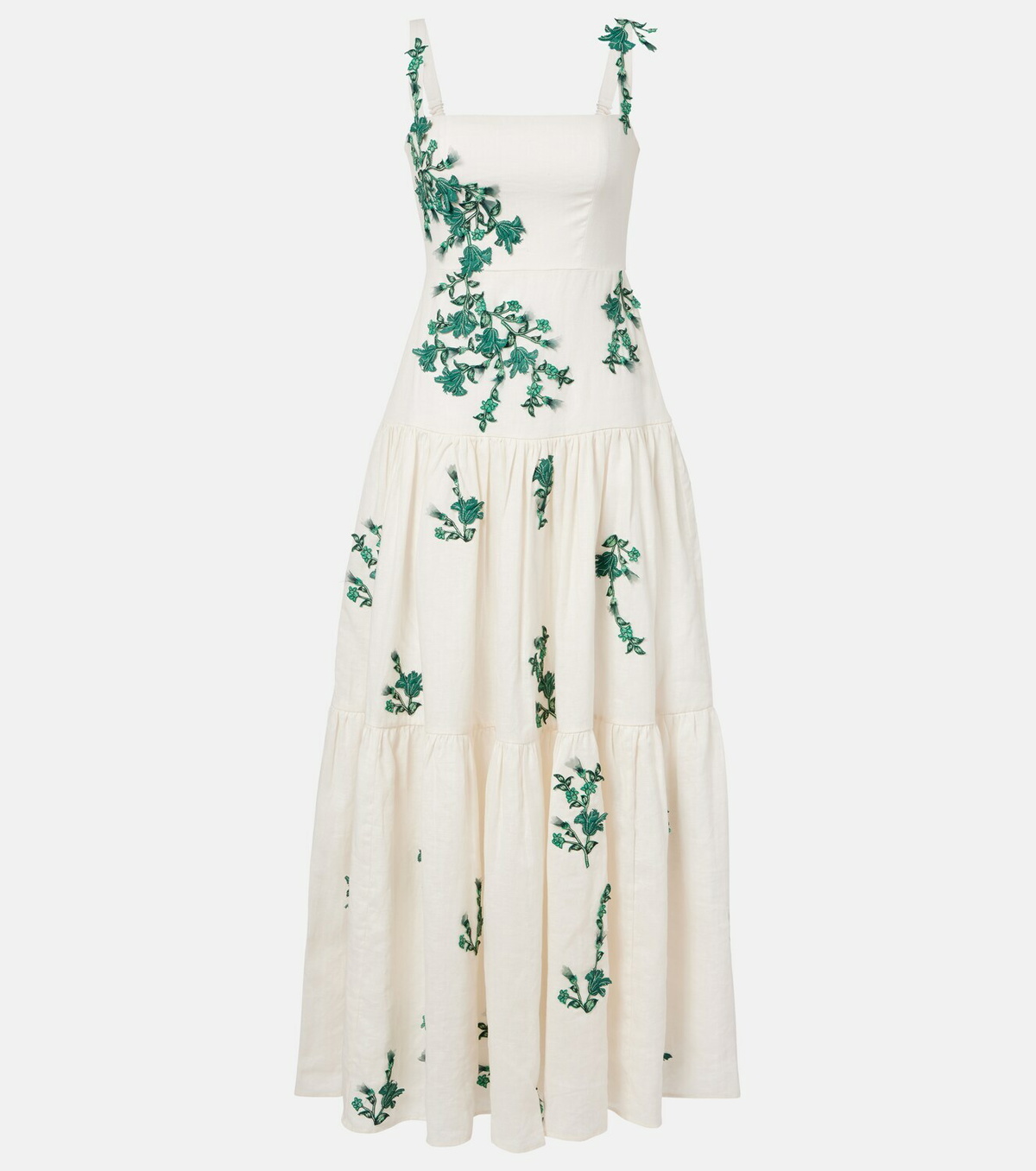 Agua by Agua Bendita Lima embroidered linen maxi dress