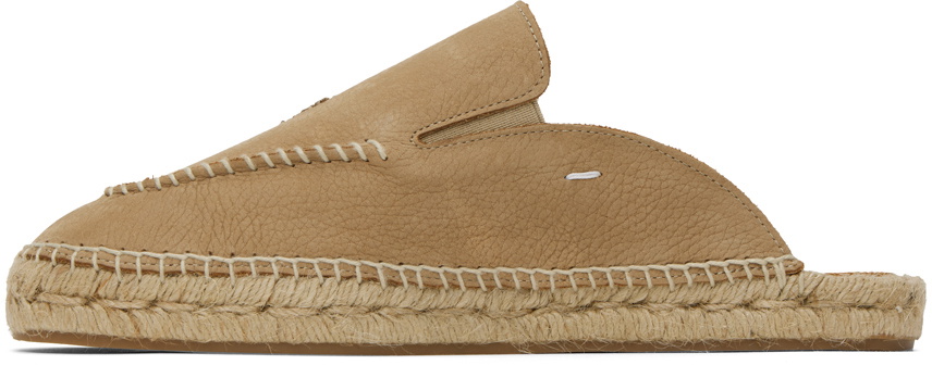 Maison Margiela Tan Embroidered Espadrilles