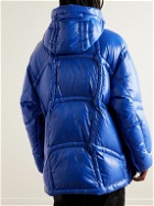 Moncler Genius - adidas Originals Chambery Canvas-Trimmed Quilted Glossed-Shell Hooded Down Jacket - Blue