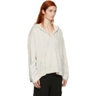 Raquel Allegra White Jersey Gauze Medley Hoodie