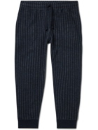 Kingsman - Tapered Striped Brushed Wool-Jersey Sweatpants - Blue