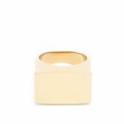 Dries Van Noten Men's Square Front Ring in Gold