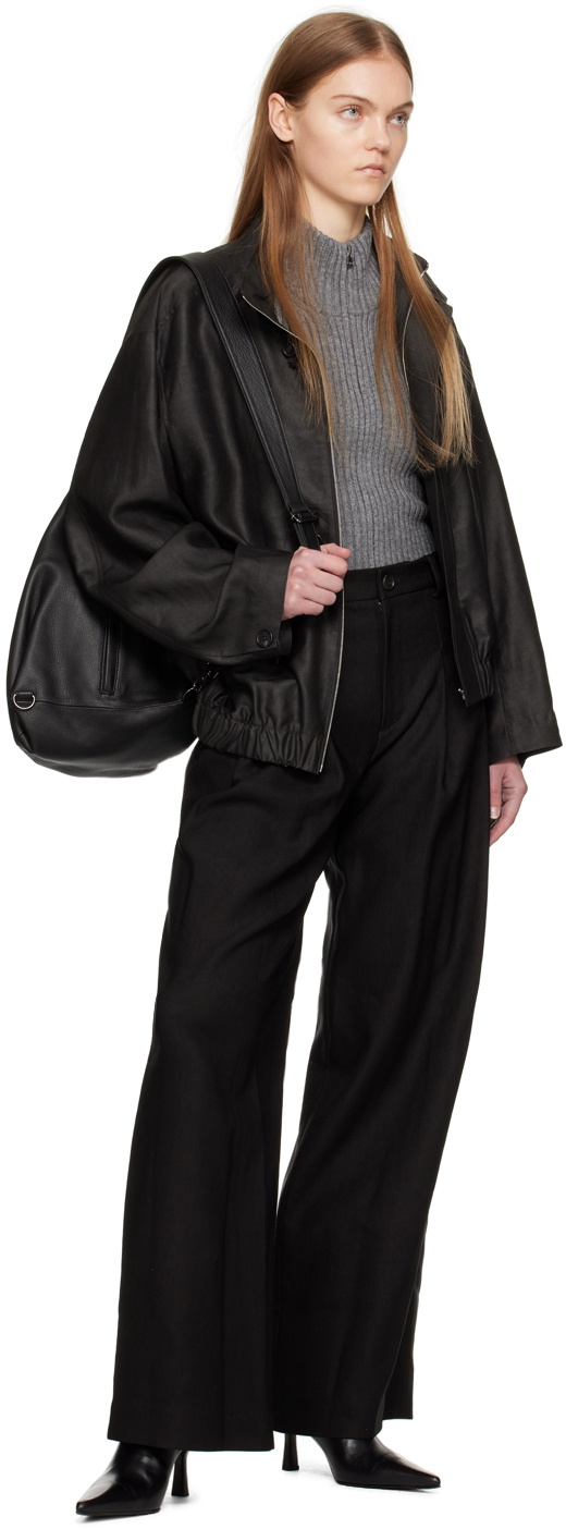 UMBER POSTPAST Black Mud-Dyed Bomber Jacket