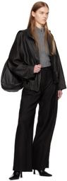 UMBER POSTPAST Black Mud-Dyed Bomber Jacket