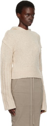Rick Owens Off-White Tower Pullover Cropped Hoodie
