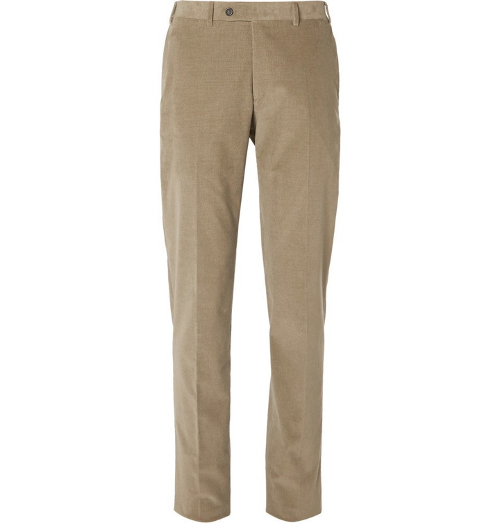 Photo: Canali - Light-Brown Kei Cotton-Blend Corduroy Suit Trousers - Brown