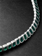 42 Suns - 14-Karat White Gold Emerald Tennis Bracelet - Green