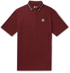 Z Zegna - Contrast-Tipped Logo-Appliquéd TECHMERINO Wool Polo Shirt - Burgundy
