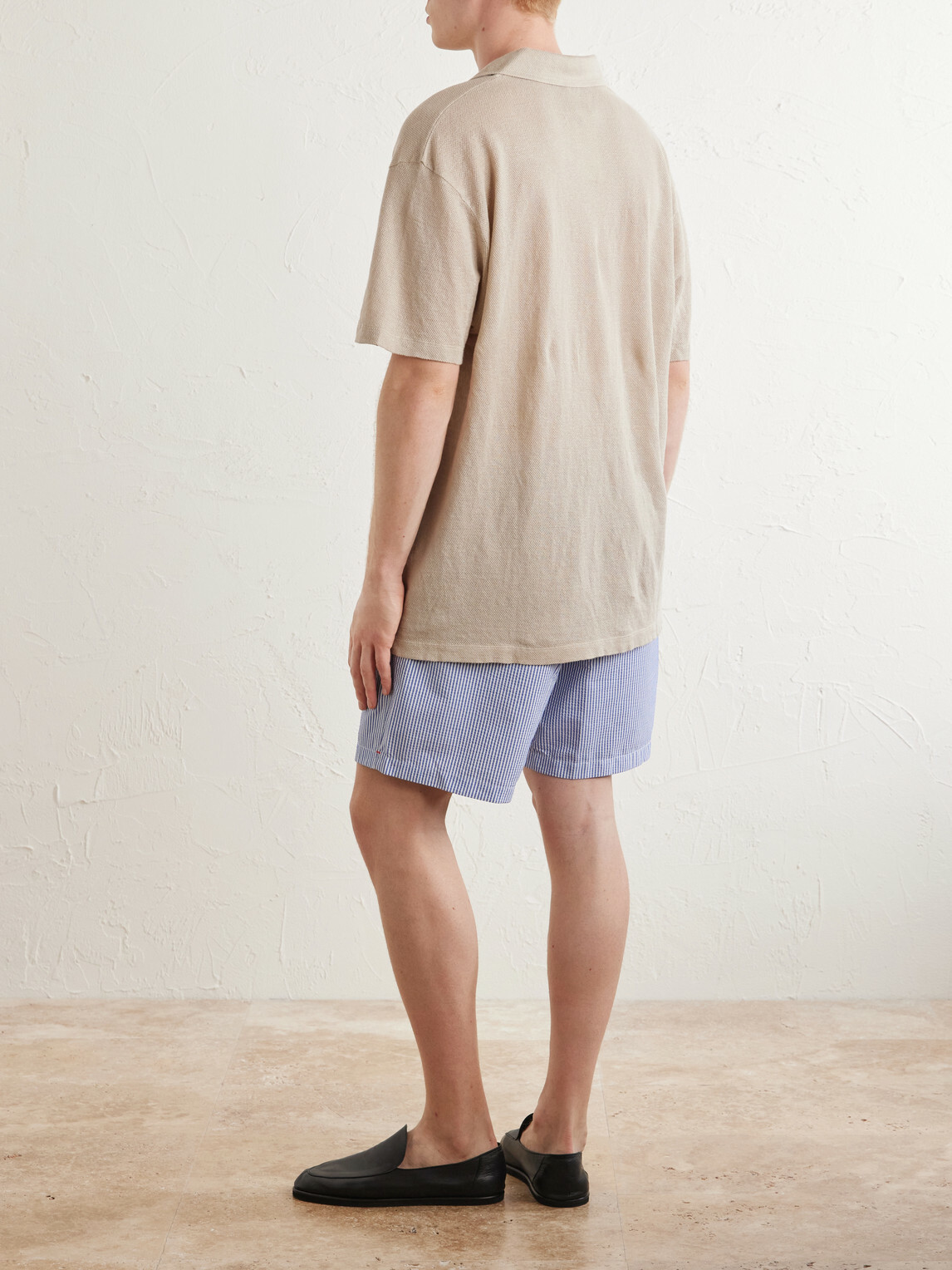 Sunspel - Linen-Piqué Polo Shirt - Brown