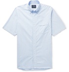 Drake's - Button-Down Collar Striped Cotton Oxford Shirt - Blue