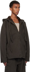 Ottolinger Brown Furry Reversible Denim Jacket
