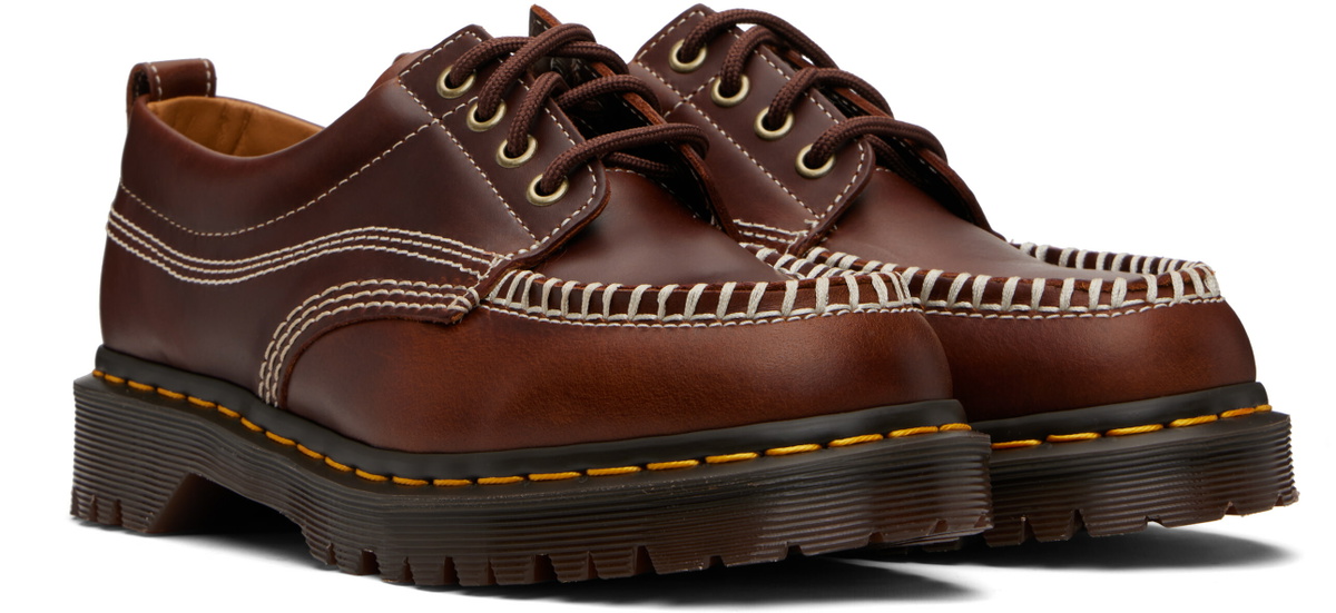 Dr. Martens Brown Lowell Leather Moc Toe Derbys