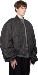 We11done Black Washed Nylon Bomber Jacket