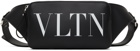 Valentino Garavani Black Large 'VLTN' Handle Pouch