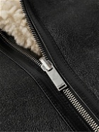 SAINT LAURENT - Reversible Leather-Trimmed Shearling Flight Jacket - Black