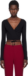 Gil Rodriguez Black Sarita Wrap Top