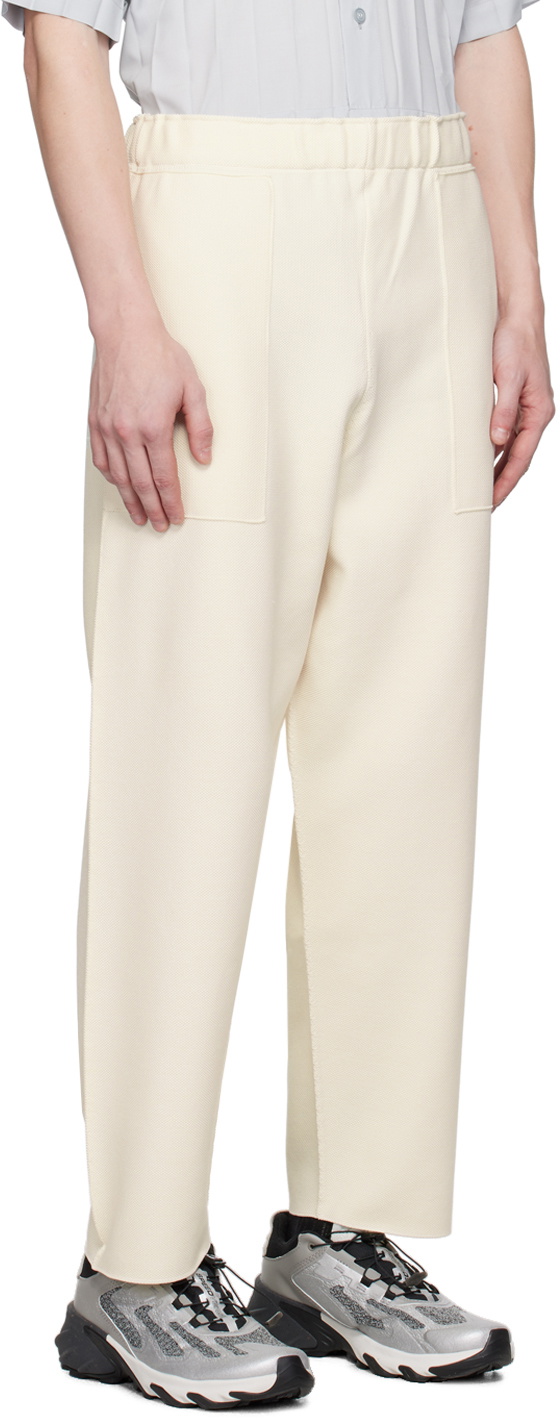 HOMME PLISSÉ ISSEY MIYAKE Off-White Inlaid Trousers Homme