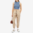 JW Anderson Women's Distressed Cropped Knit Vest in Denim Melange