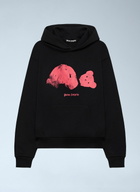 Palm Angels Spray Broken Bear Hooded Sweatshirt
