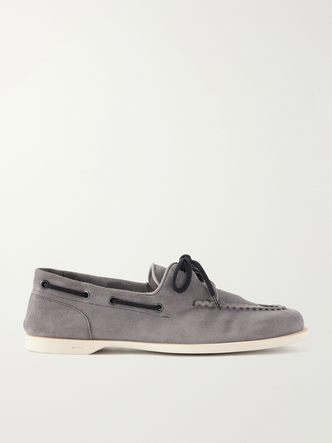 John Lobb - Foil Suede Boat Shoes - Gray