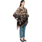 Burberry Beige & Black Gallant Knight Wool Cape