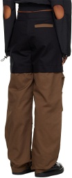 SPENCER BADU Black & Brown Cargo Trousers