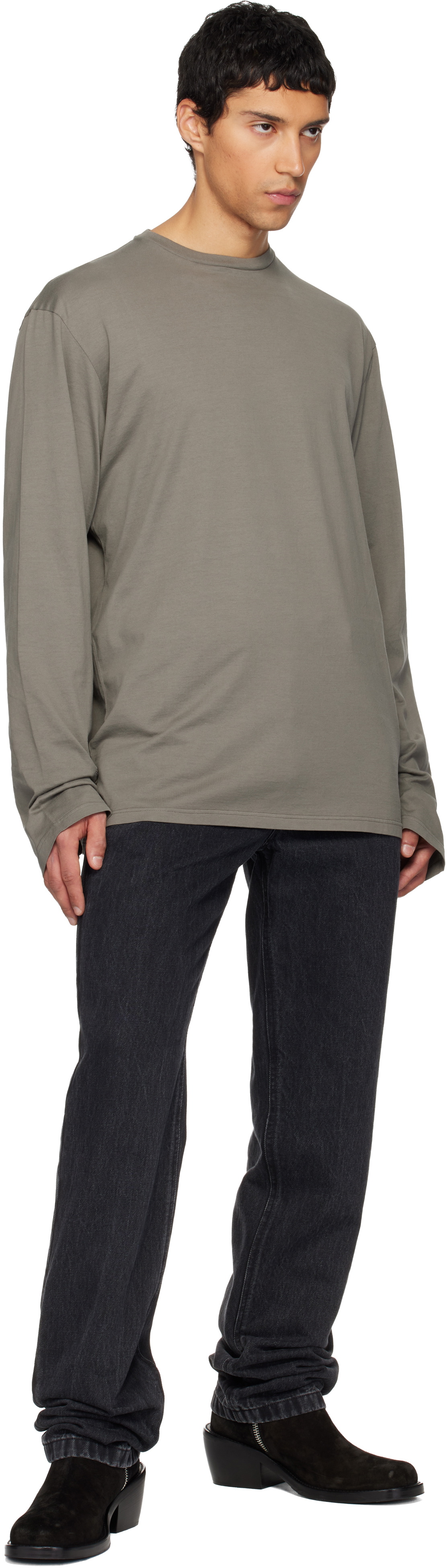Rier Gray Roundneck Jersey Cotton T-shirt