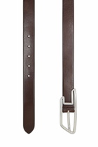 Diesel 3cm leather belt with D-logo buckle - Belts - Unisex - Brown