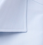 Ermenegildo Zegna - Light-Blue Trofeo Slim-Fit Cutaway-Collar Herringbone Cotton-Poplin Shirt - Light blue