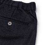 Camoshita - Slim-Fit Pleated Wool-Blend Trousers - Men - Navy