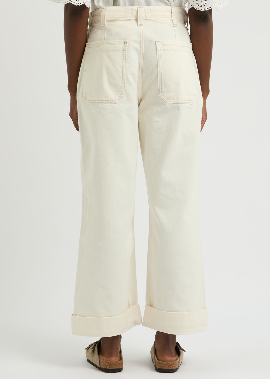 Free People Palmer Wide-leg Jeans Cream 25 (W25 / UK6 / XS)